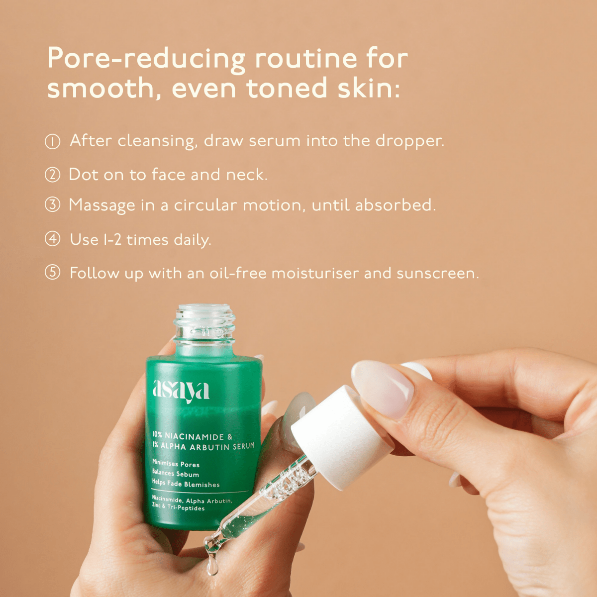 Asaya 10% Niacinamide & Alpha Arbutin Face Serum