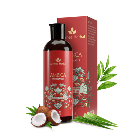 Avimee Herbal Ambica Hair Cleanser Fights Dandruff & Moisturizes Scalp Naturally, With Aloe Vera, Apple Cider Vinegar, Tea Tree, Neem Oil