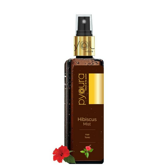 Pyoura Hibiscus Hair Mist Spray For Itchy Dry Scalp & Dandruff Non-Oily Heat Protection Hair Mist Tonic Supports Hair Growth