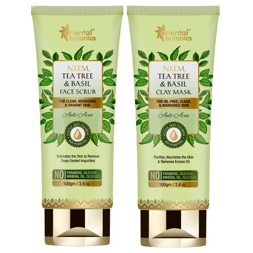 Buy St.Botanica Neem, Tea Tree And Basil Anti Acne Clay Mask And Face Scrub Combo from DrMediCart, Ship from India to USA