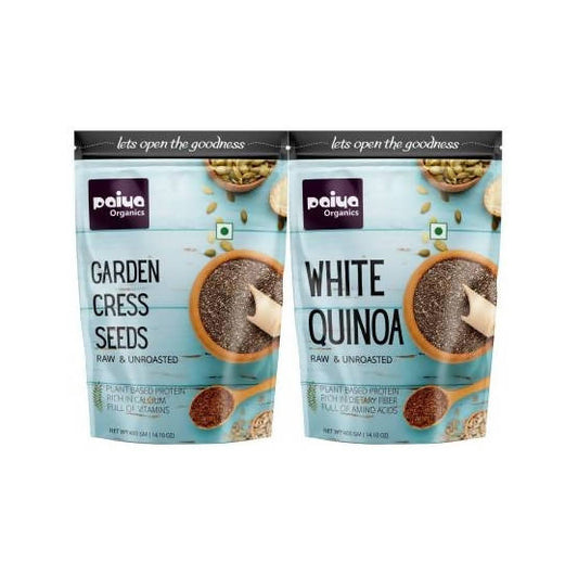 Paiya Organics Garden Cress Seeds + White Quinoa Combo