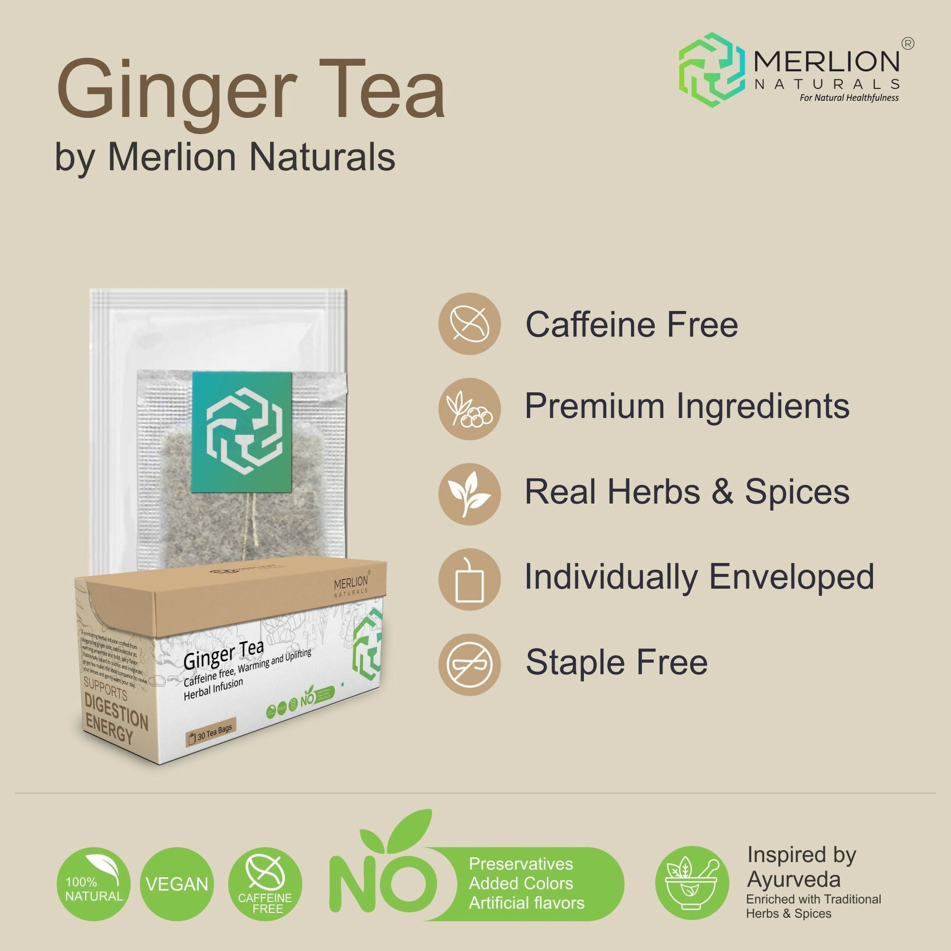 Merlion Naturals Ginger Tea Bags