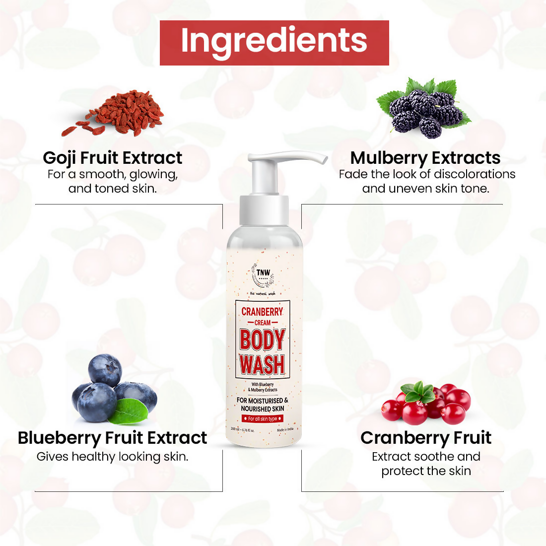 The Natural Wash Cranberry Cream Body Wash