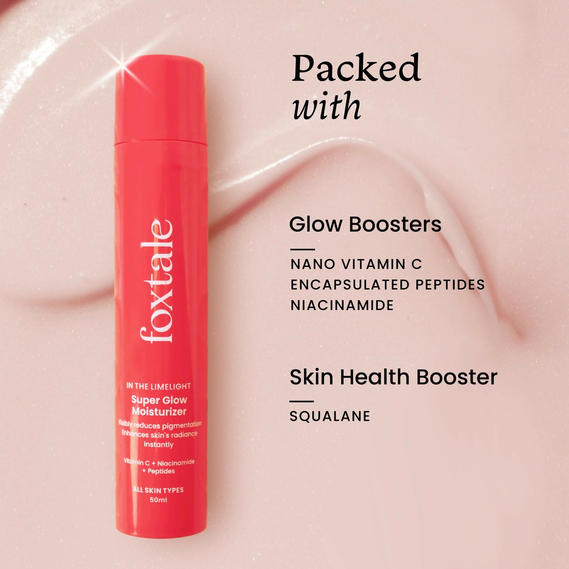 Foxtale Super Glow Moisturizer With Nano Vitamin C For Instant Brightening, Hydration & Glowing Skin, Reduces Dark Spots, Uneven Skin Tone, Pigmentation