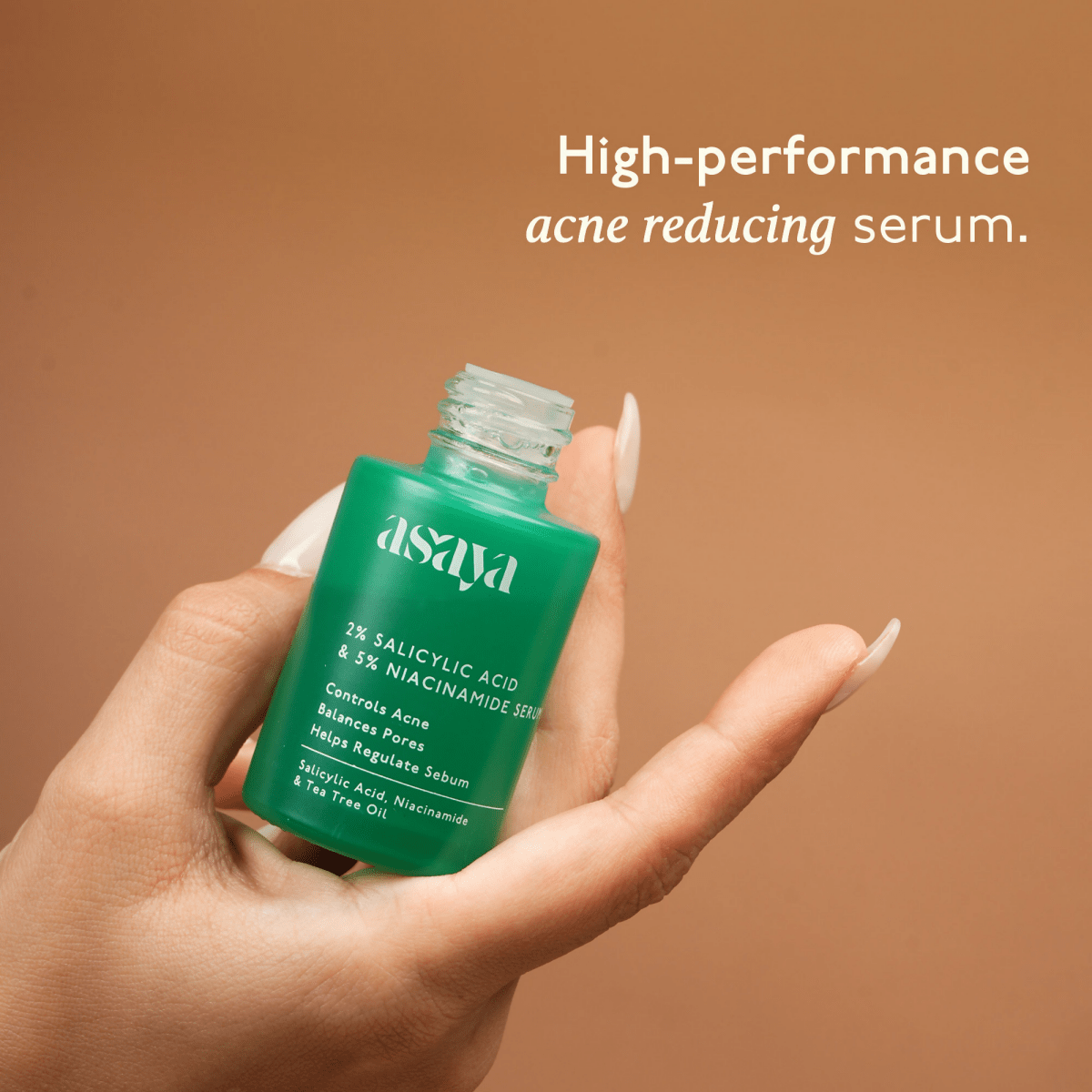 Asaya 2% Salicylic Acid Face Serum For Active Acne & Sebum Control With 5% Niacinamide & Tea Tree Oil