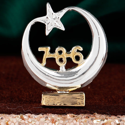 Buy Estele Gold-Polished Spiritual 786 Chand Taara Idol for Home Decorative/ Car Dashboard