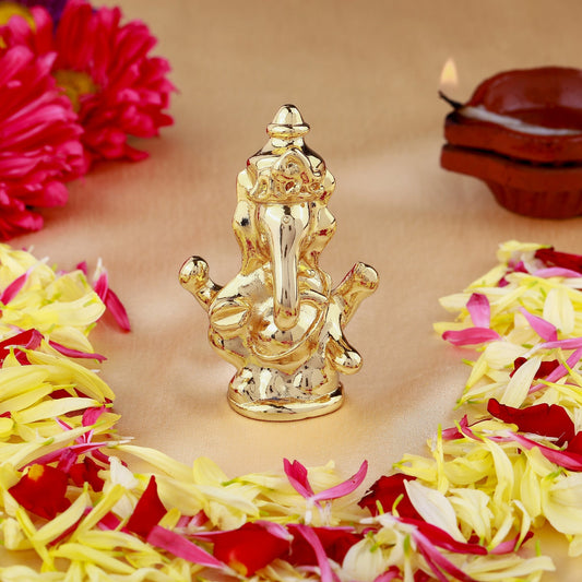 Buy Estele Gold-Polished Spiritual Lord Ganesha Idol for Gifts & HouseWarming/Home/Office Decors