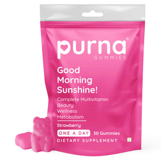 Purna Gummies Multivitamin Strawberry Gummies with Vitamins & Minerals