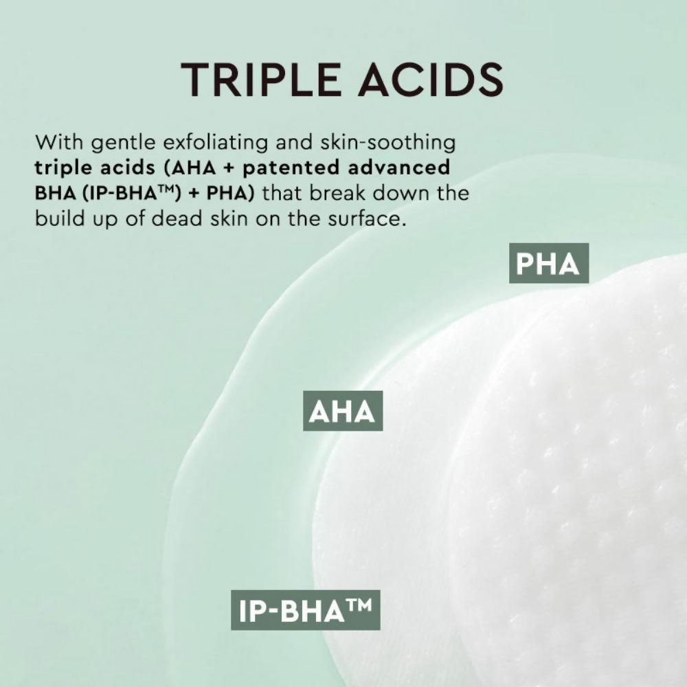 The Face Shop Tea Tree Toner Pads For Acne & Oily Skin With AHA, Ip BHA, PHA & Hyaluronic Acid