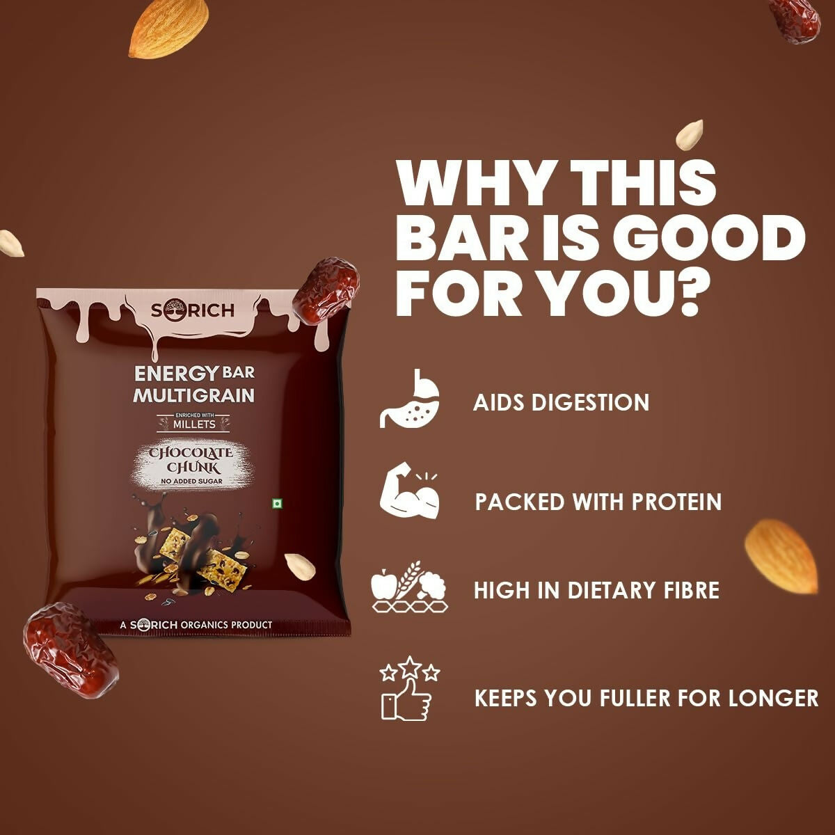 Sorich Organics Multigrain Energy Mini Bars Chocolate Chunk