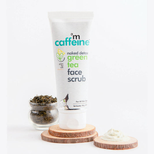 mCaffeine Green Tea Face Scrub with Vitamin C & Hyaluronic Acid