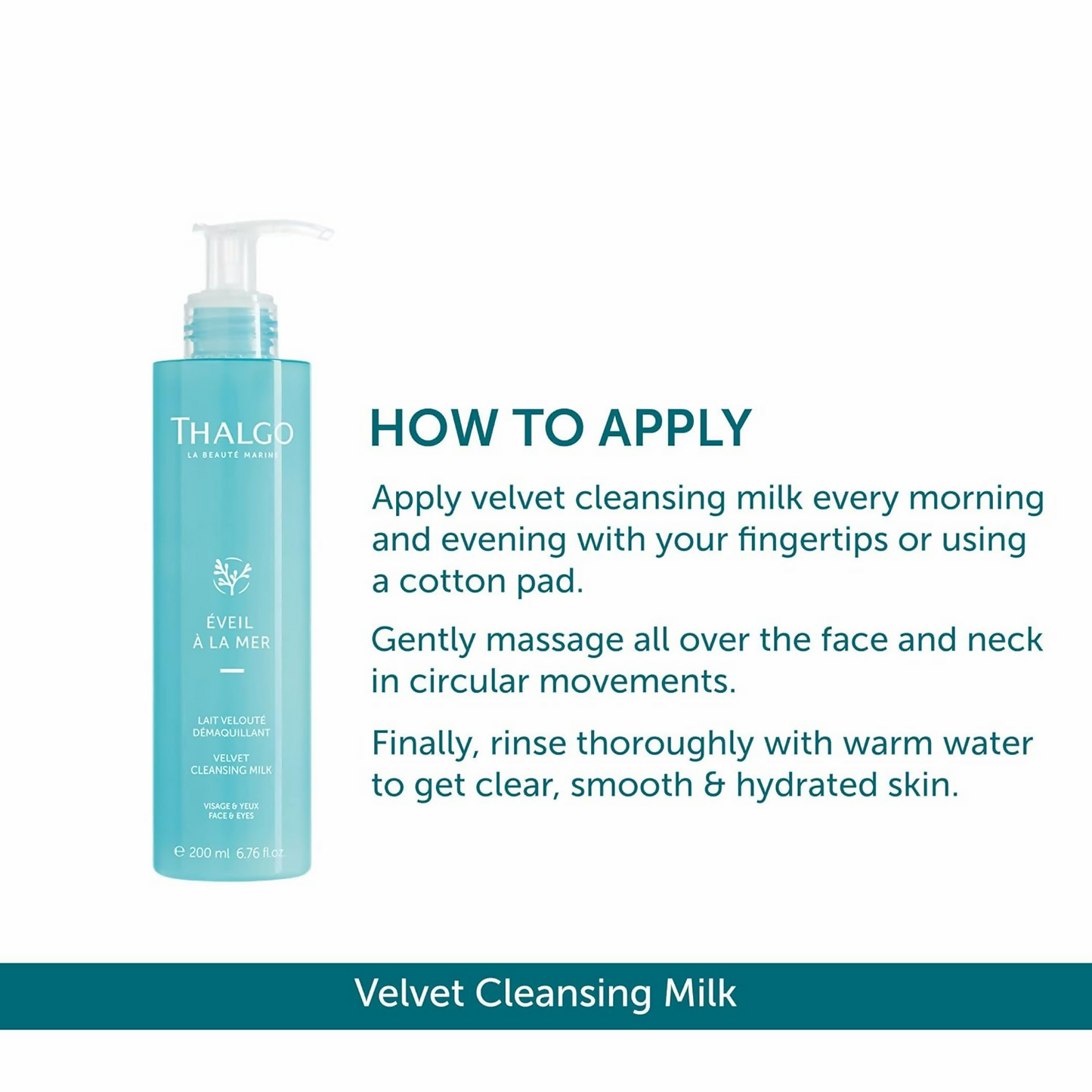 Thalgo Velvet Cleansing Milk - Gentle Cleansing Milk with Castor & Grape Seed Oils