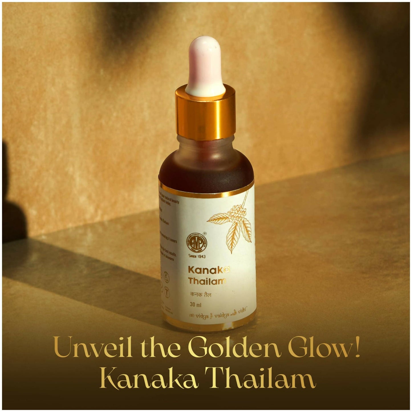 AVP Ayurveda Kanaka Thailam Day Serum Infused with Beauty Berry and Sandalwood, Ayurvedic Herbal Face Oil