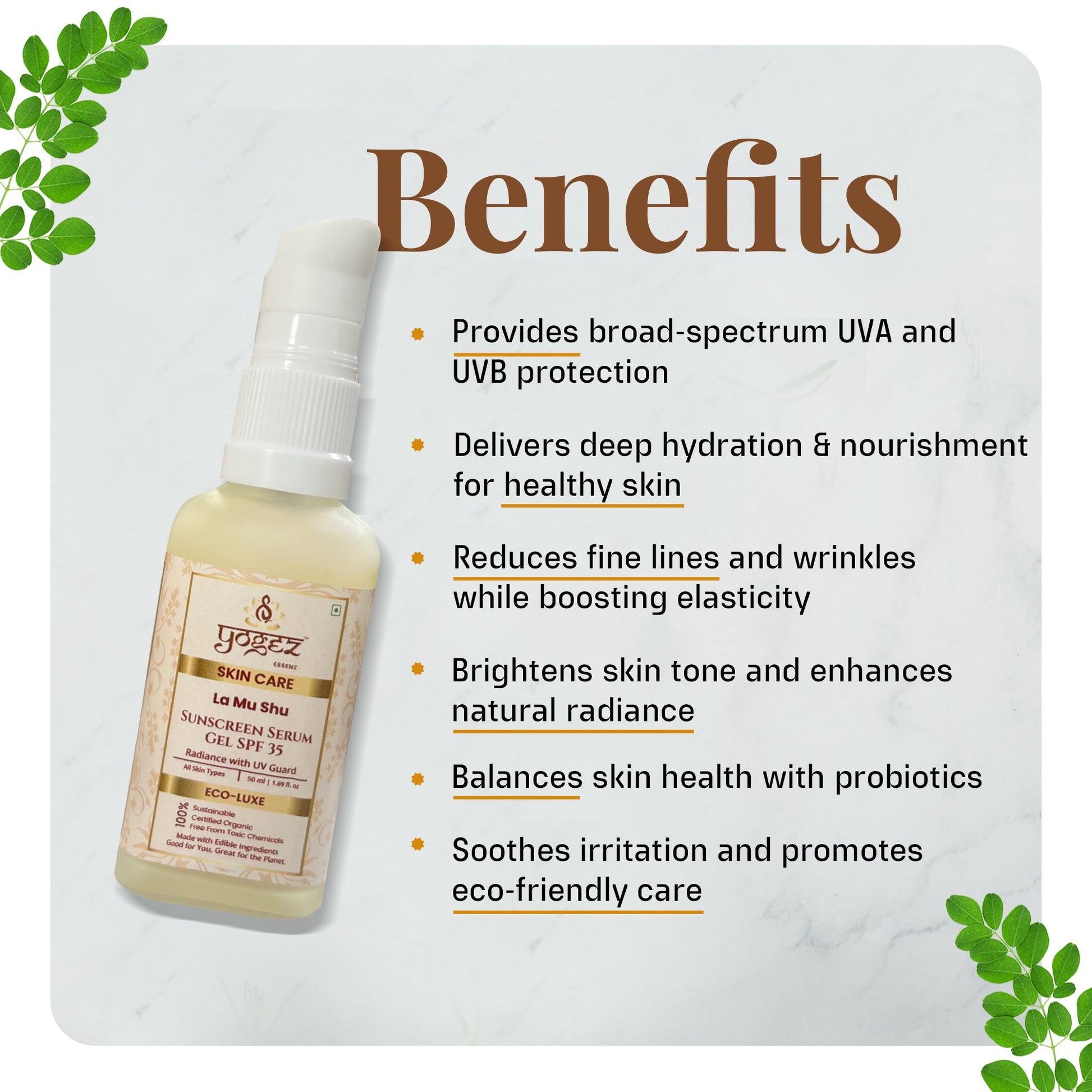 Yogez La Mu Shu Sunscreen Serum Gel SPF 35