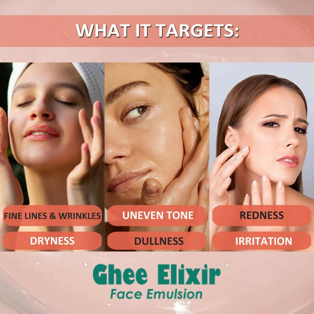 Beauty Secrets Ghee Elixir Ayurvedic Night Cream for Face infused with Collagen | Repair, Restore and Revive Naturally | Anti Aging Moisturizer