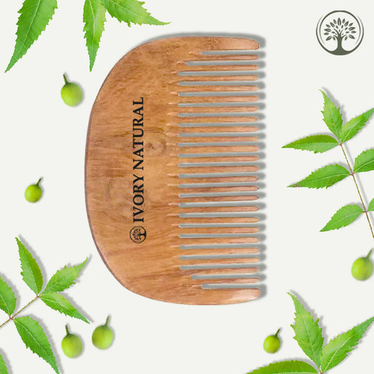 Ivory Natural Beard Kacchi Neem Wooden Comb - Natural Grooming For Beard