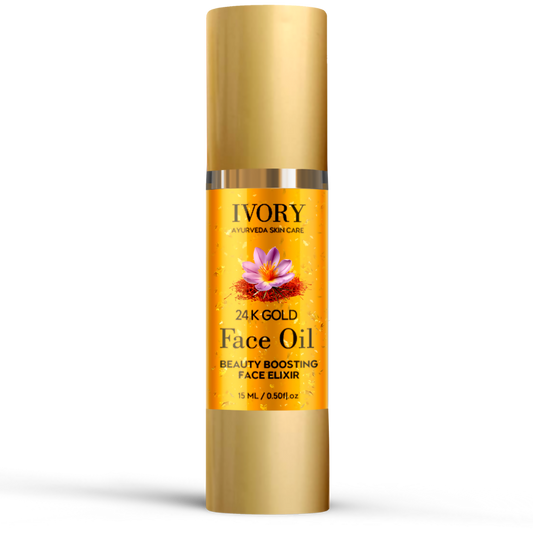 Ivory Natural 24K Gold Face Polish Oil For Luxurious Exfoliating And Rejuvenating Skincare