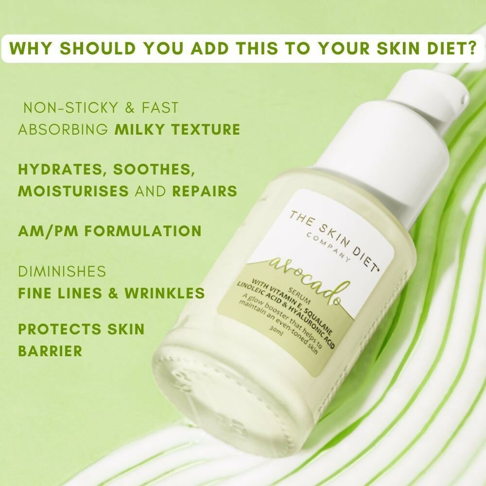 The Skin Diet Avocado Milky Glow Serum for Even Skin Tone with Hyaluronic Acid for Dull Skin