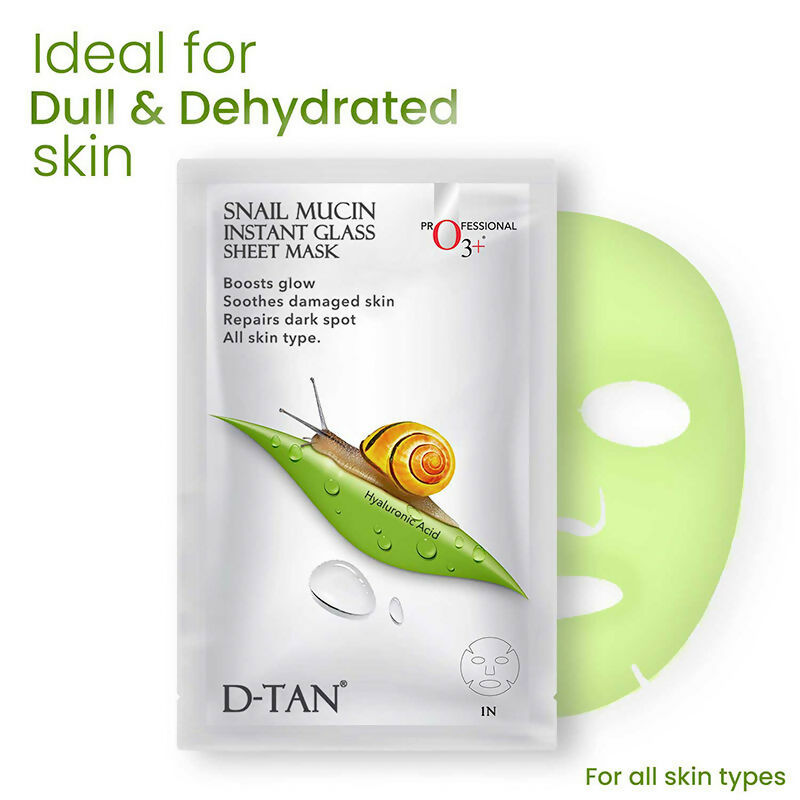 Professional O3+ Snail Mucin Instant Glass Sheet Mask