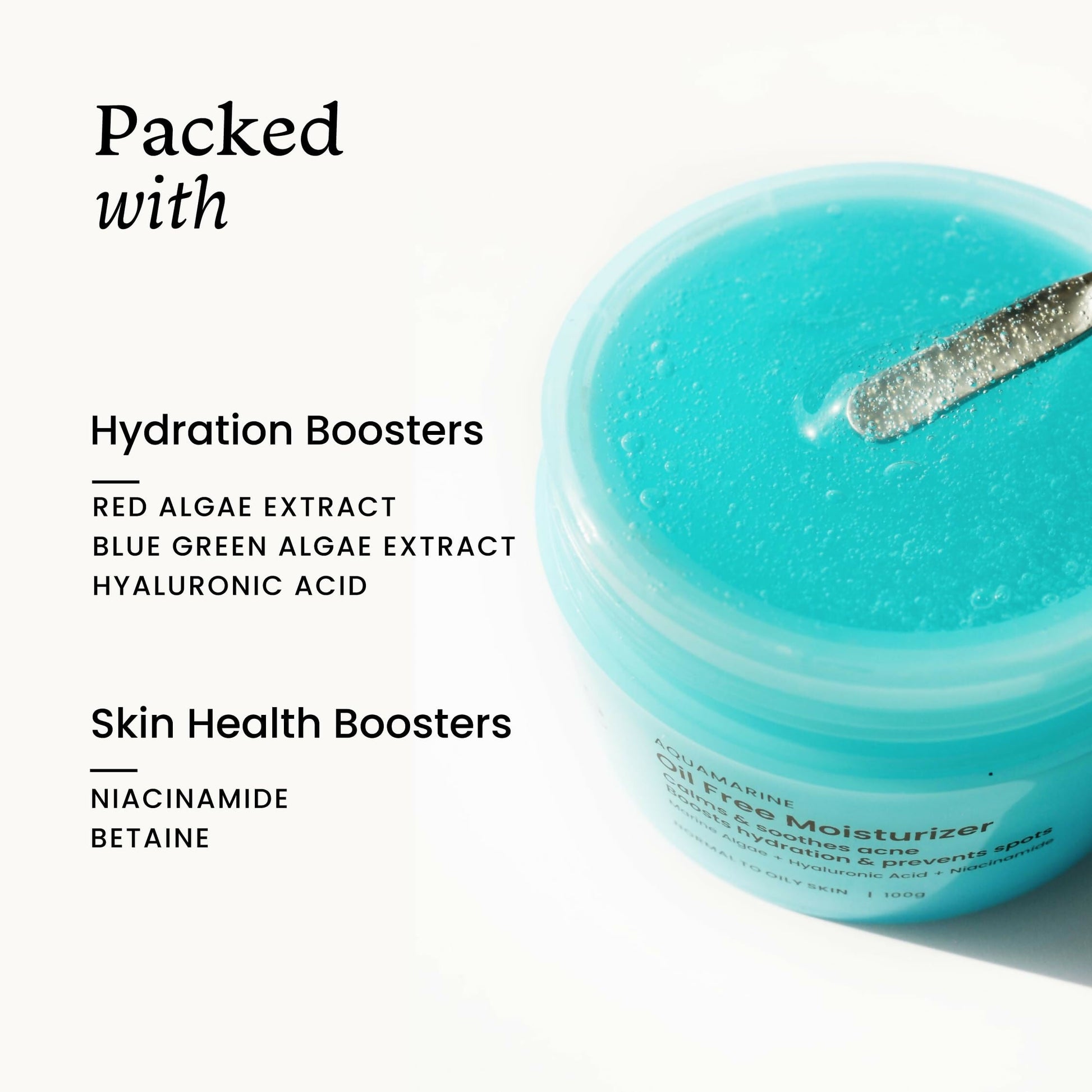 Foxtale Oil-Free Gel Moisturizer with Hyaluronic Acid & Niacinamide - Boosts Hydration, Brightens Skin, Soothes Acne