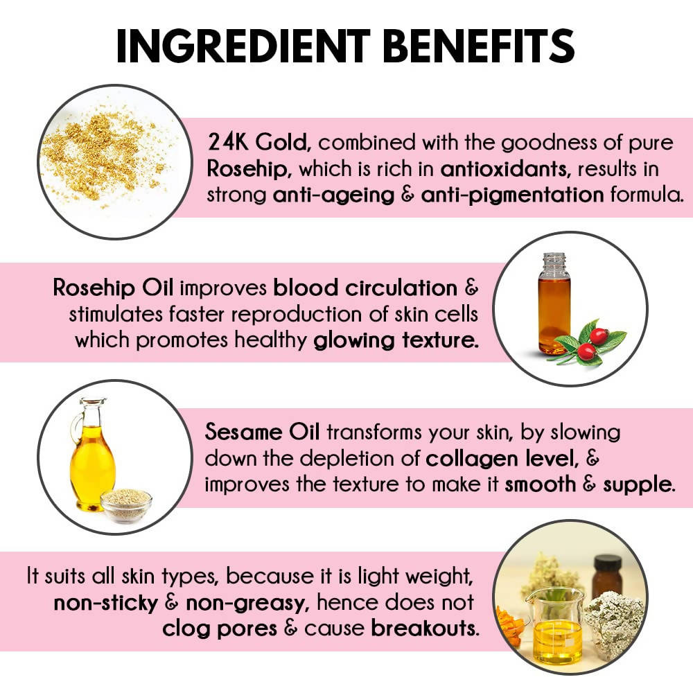 Auli OMG 24K Gold Flakes Pure Rosehip Oil