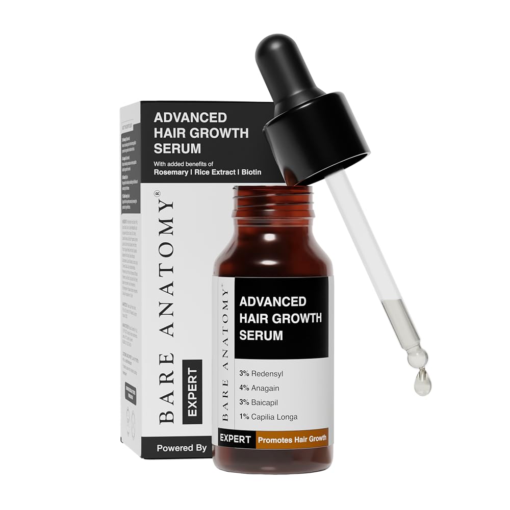 Bare Anatomy Advanced Hair Growth & Hair Fall Control Serum with Rosemary, Biotin & Rice Extract