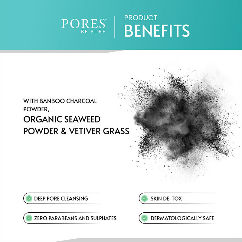Pores Be Pure Charcoal Gel Face Scrub With Seaweed & Algae
