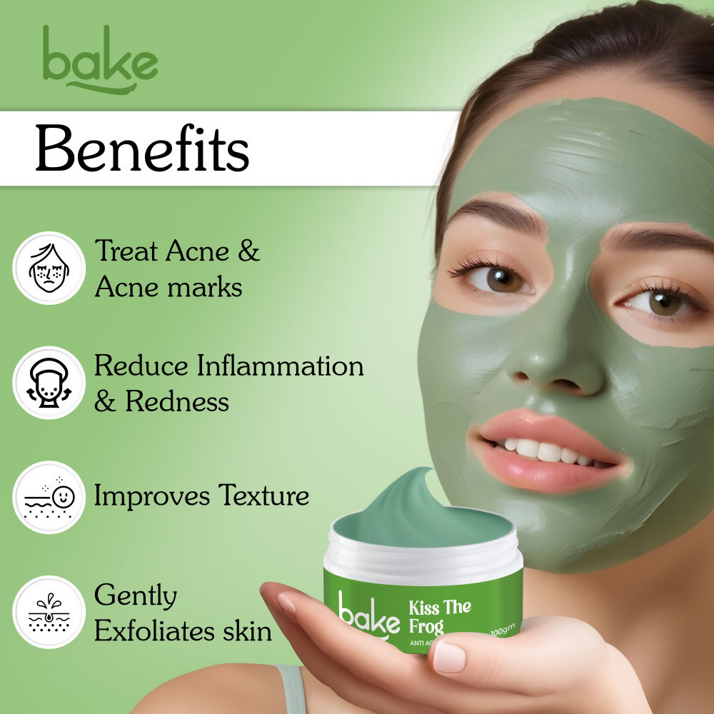Bake Kiss The Frog Anti Acne Clay Mask With 2% Salicylic Acid & Niacinamide