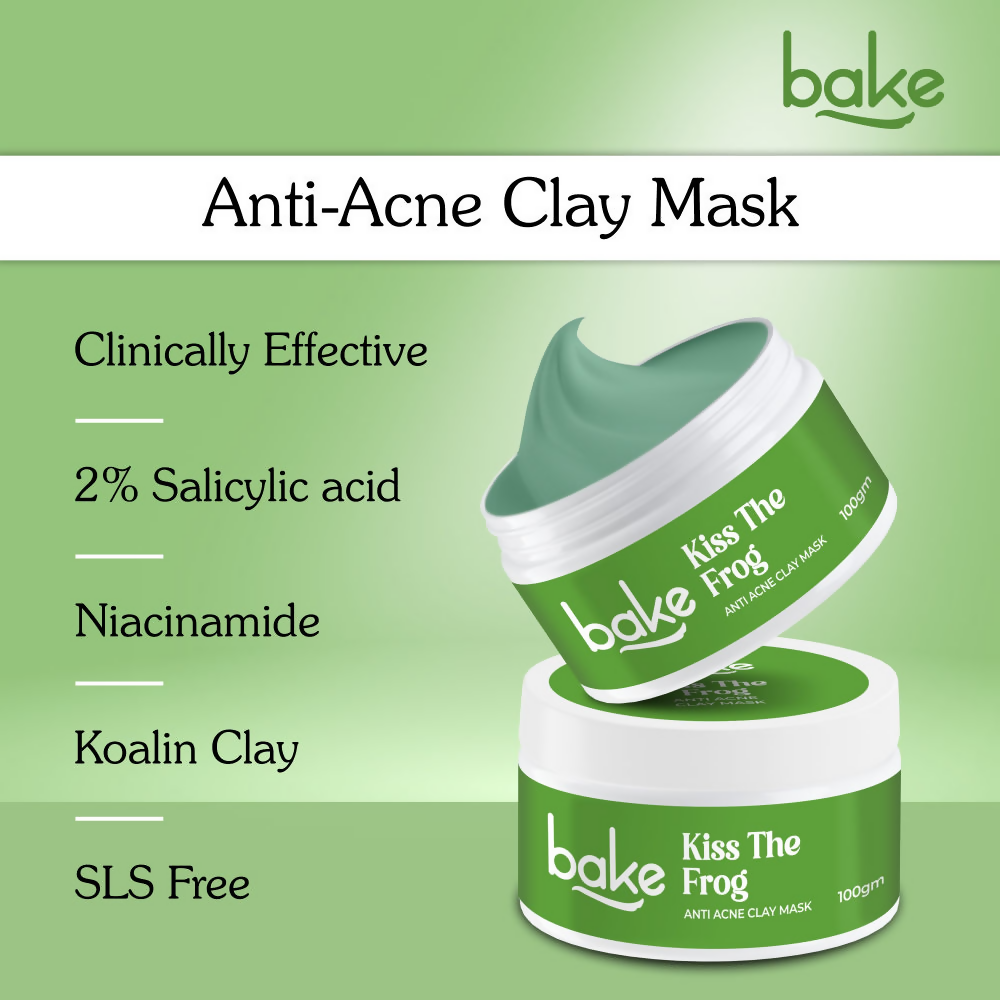 Bake Kiss The Frog Anti Acne Clay Mask With 2% Salicylic Acid & Niacinamide