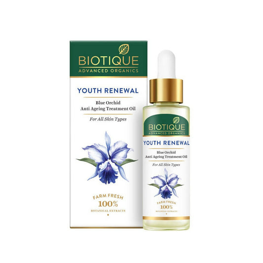 Buy Biotique Advanced Organics Youth Renewal Blue Orchid Anti Ageing Treatment Oil from DrMediCart, Ship from India to USA