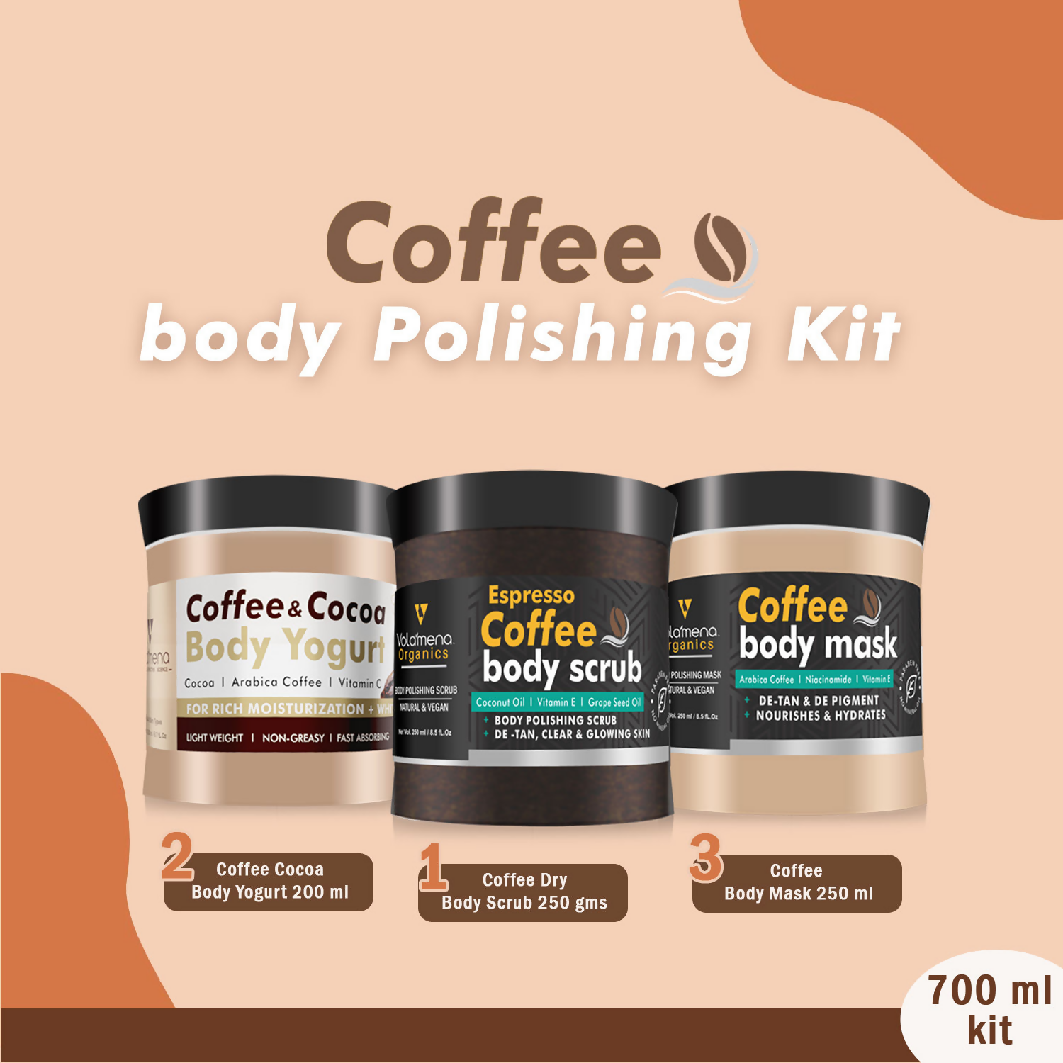 Volamena Organics Coffee De-Tan Body Polishing Kit