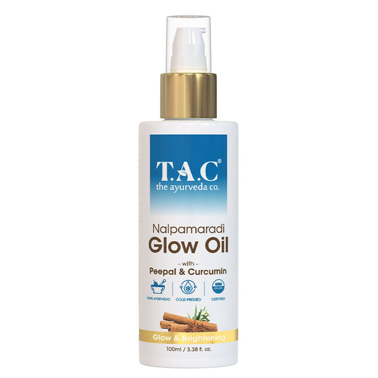 TAC - The Ayurveda Co. Nalpamaradi Glow Oil for Brightening and Glowing Skin with Peepal & Curcumin, for Women & Men