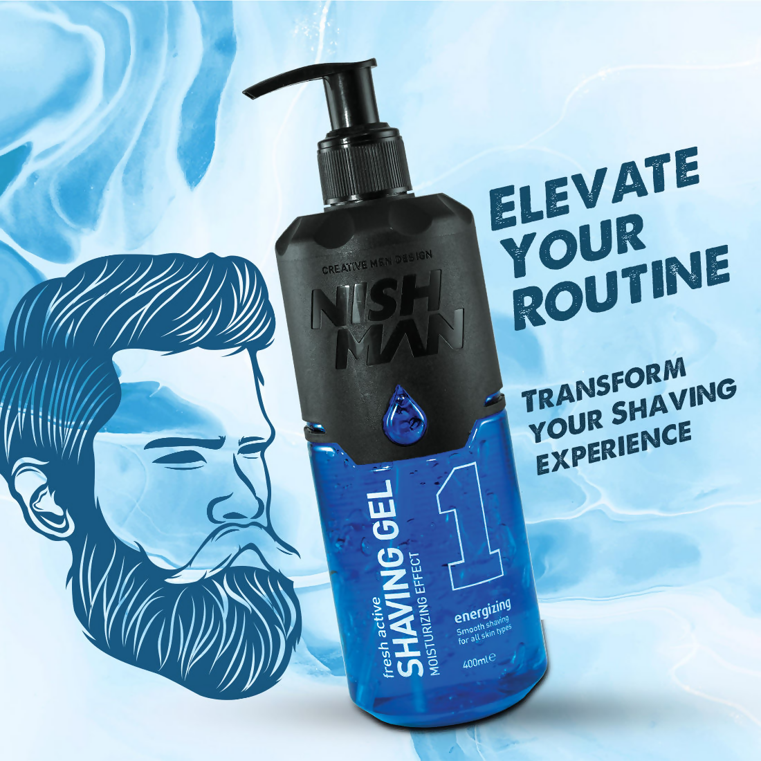 NishMan Fresh Active Energizing Shaving Gel Moisturizing