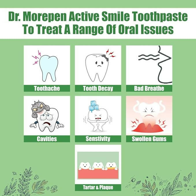Dr. Morepen Active Smile Herbal Toothpaste with Neem, Clove & Menthol