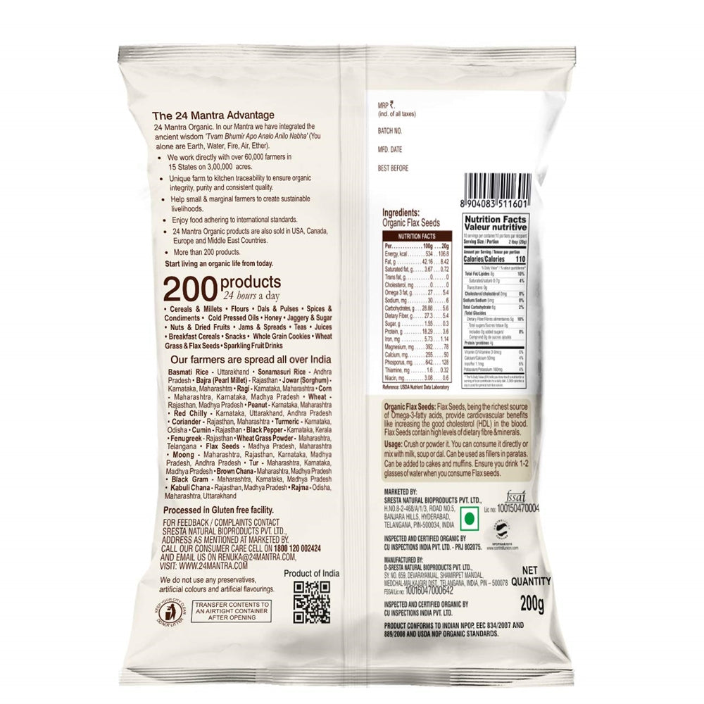 24 Mantra Organic Flax Seeds