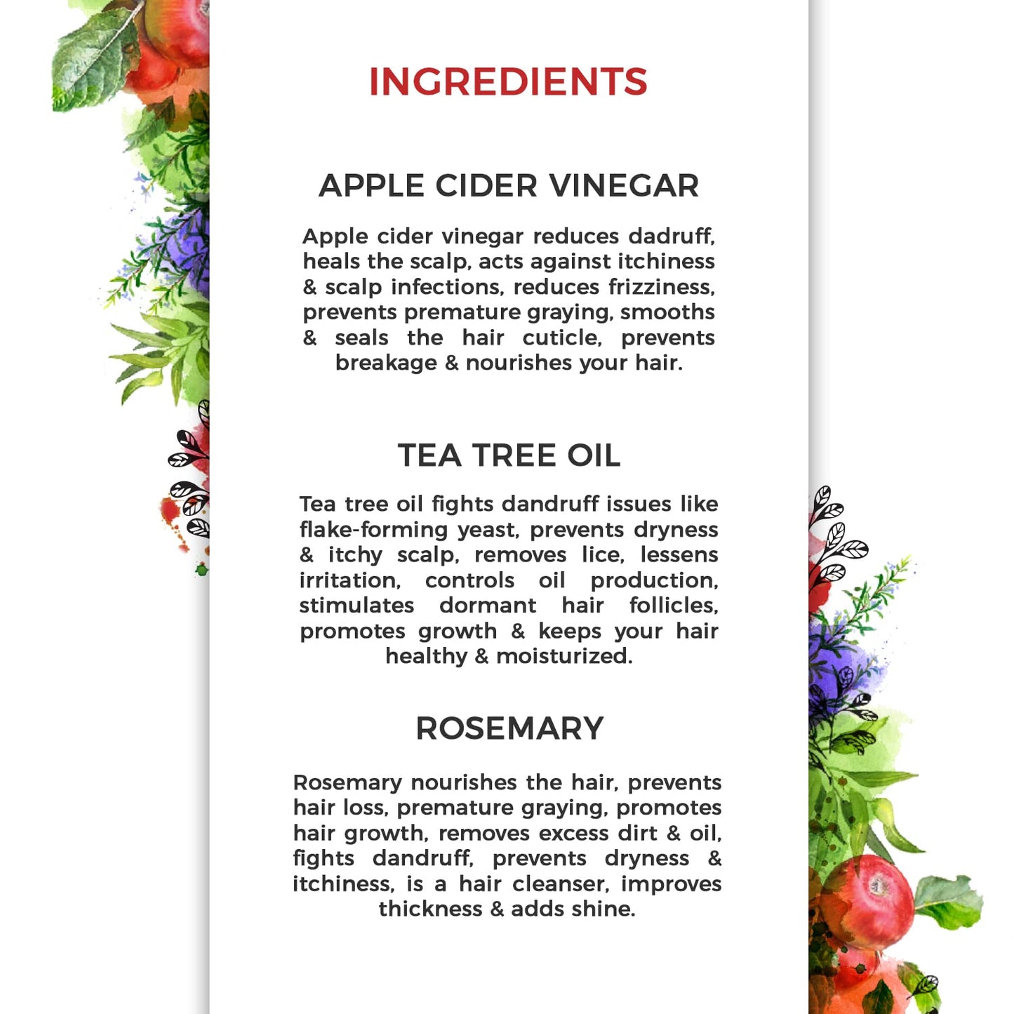 The Organic Forest Apple Cider Vinegar, Tea Tree & Rosemary Shampoo