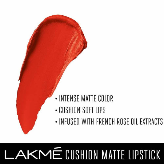 Buy Lakme Cushion Matte Lipstick - Orange Rush from DrMediCart, Ship from India to USA