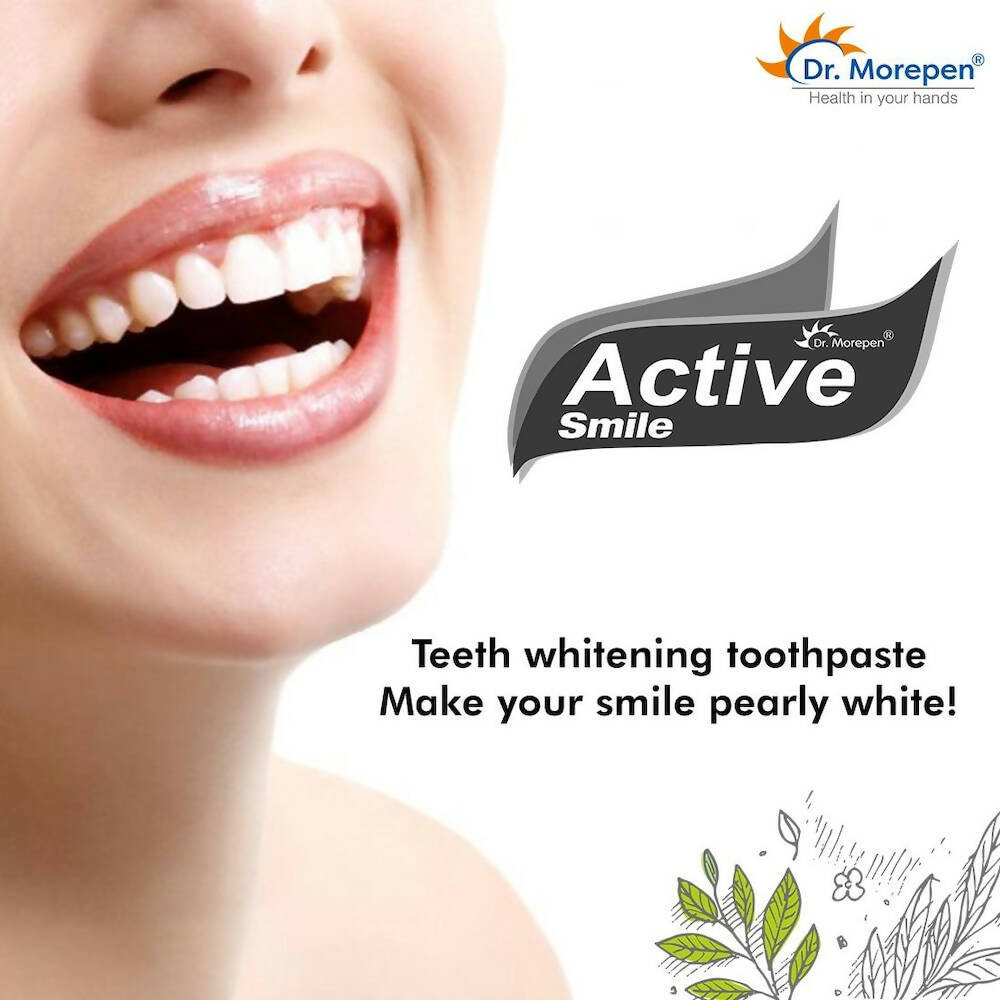 Dr. Morepen Active Smile Charcoal Toothpaste for Teeth Whitening & Bad Breath Removal