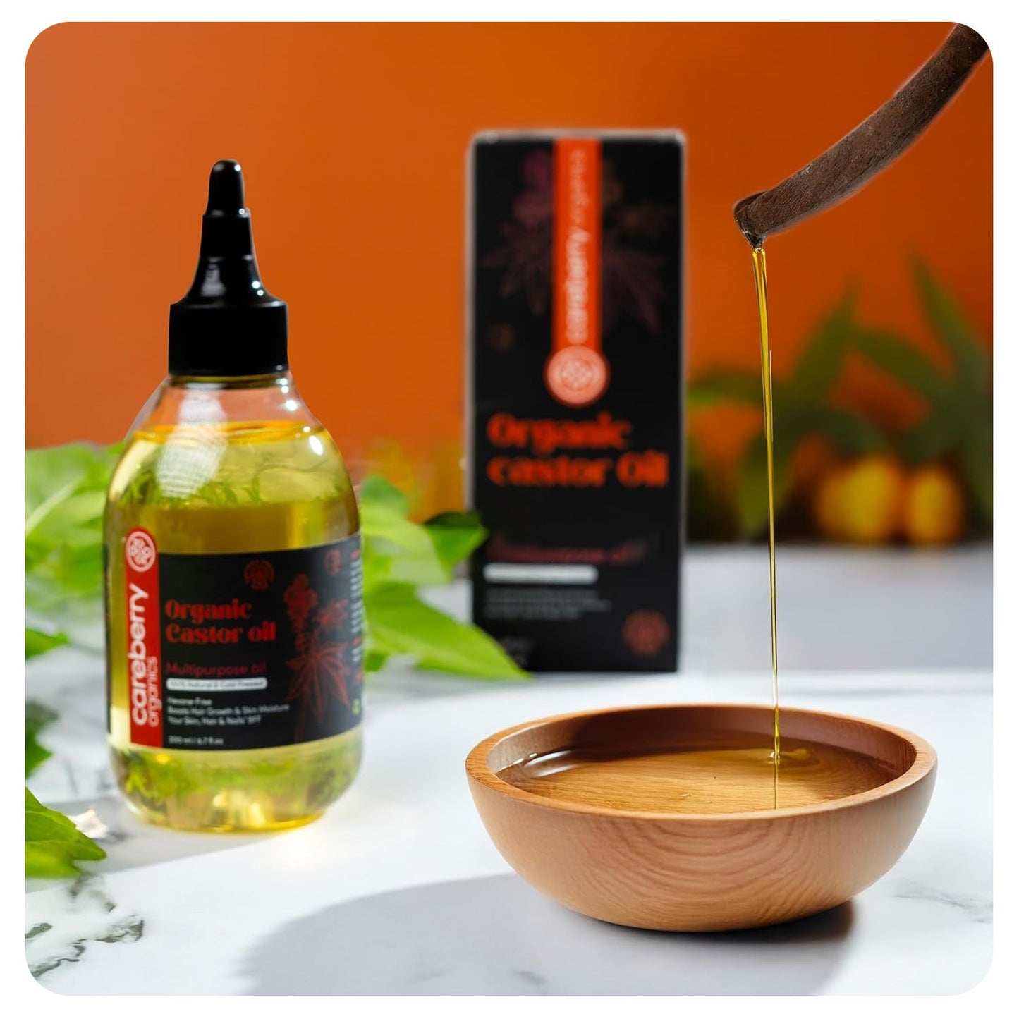 Careberry Organic Cold Pressed Castor Oil (Arandi Oil)