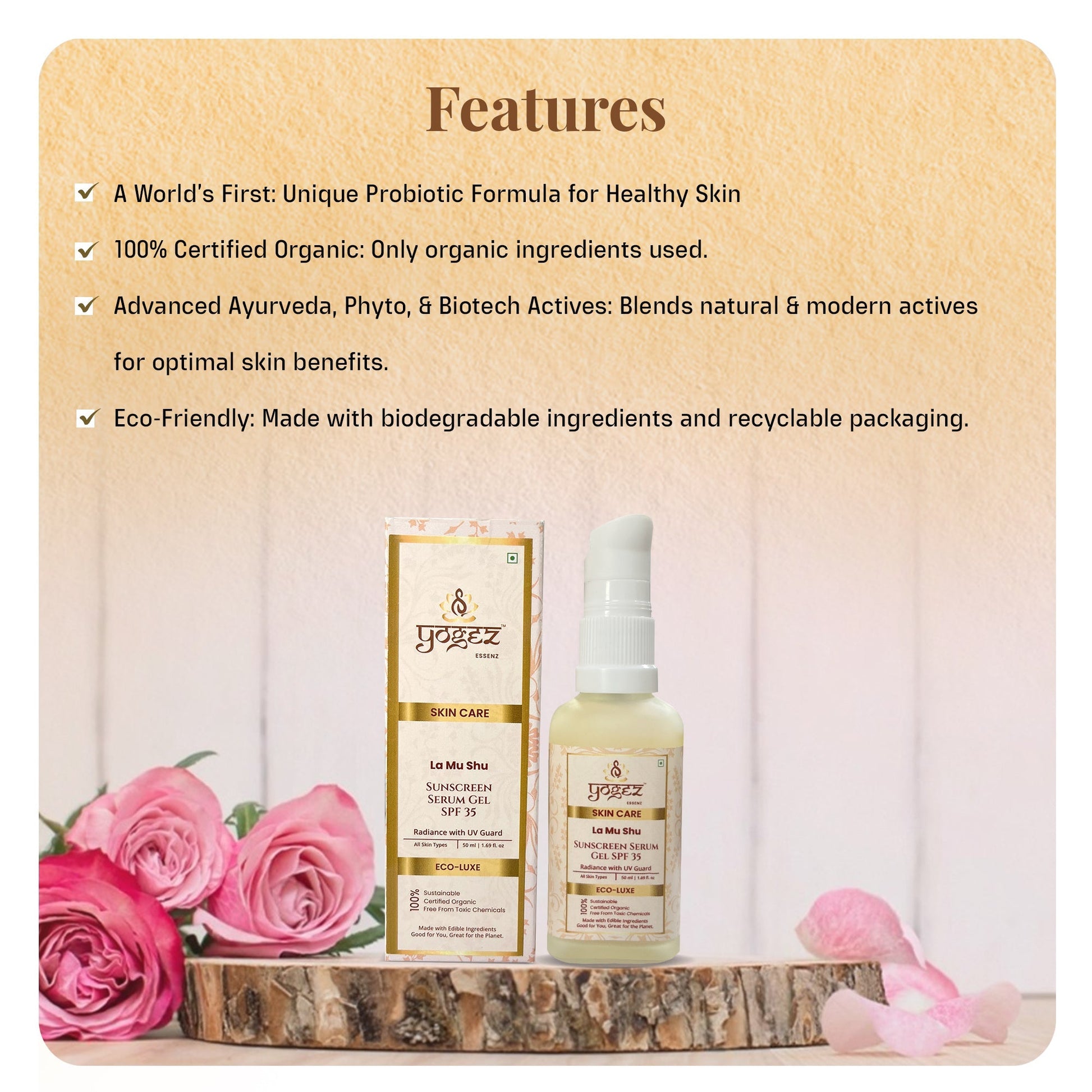 Yogez La Mu Shu Sunscreen Serum Gel SPF 35