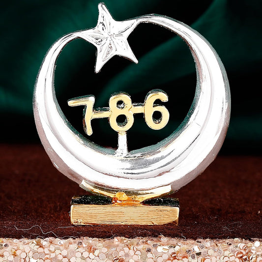 Buy Estele Gold-Polished Spiritual 786 Chand Taara Idol for Home Decorative/ Car Dashboard