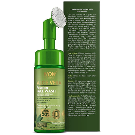 Buy Wow Skin Science Aloe Vera Foaming Face Wash from DrMediCart, Ship from India to USA