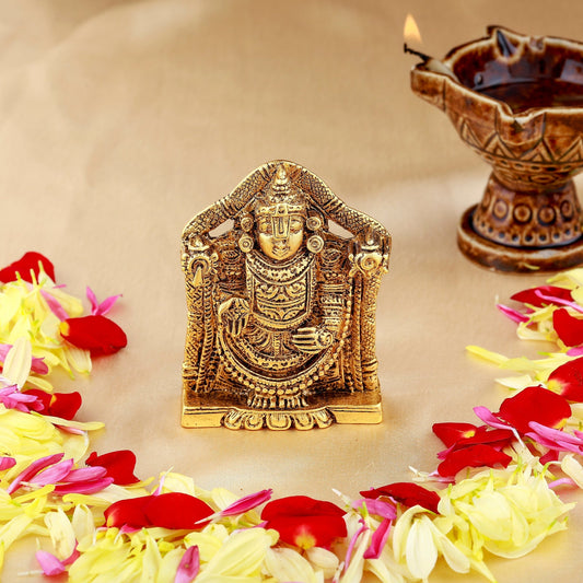 Buy Estele Gold-Polished Lord Tirupati Balaji Idol Showpiece for Pooja Mandir/ Home Decorative