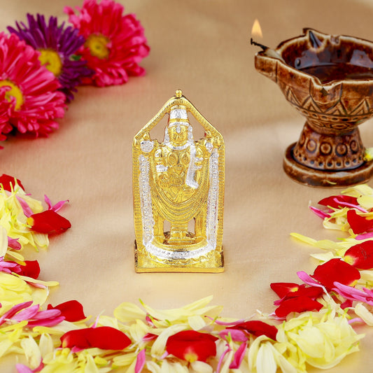 Buy Estele Gold-Polished Lord Tirupati Balaji Idol Showpiece for Pooja Mandir/ Home Decorative
