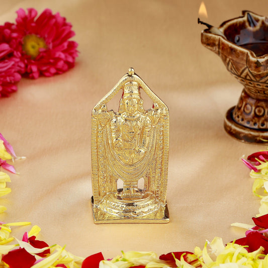 Buy Estele Gold-Polished Lord Tirupati Balaji Idol Showpiece for Pooja Mandir/ Home Decorative