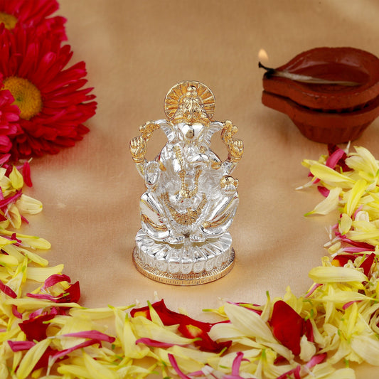 Buy Estele Gold-Polished God of beginnings Lord Ganesha Idol with Sitting position for Home/Office Decors