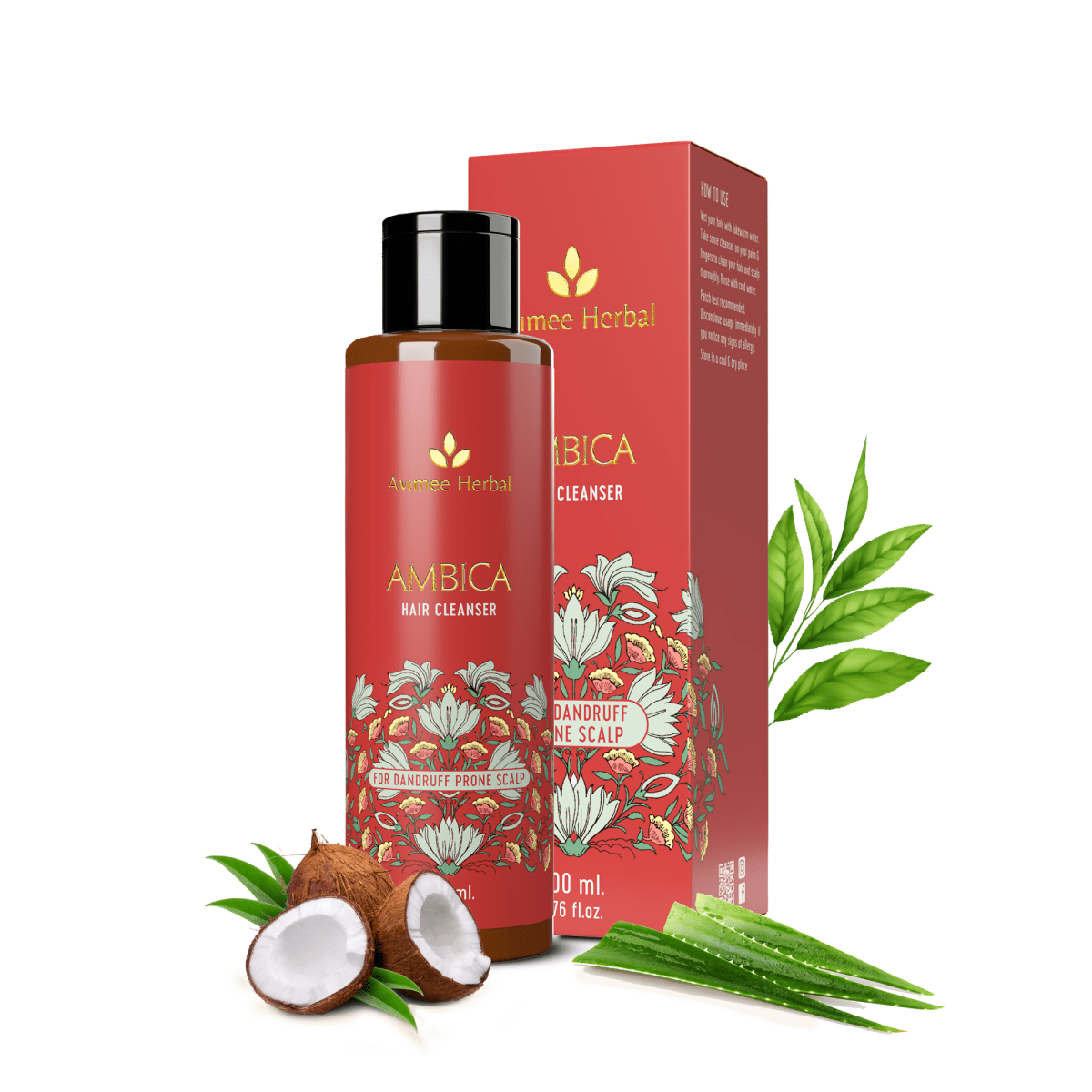 Avimee Herbal Anti Dandruff Kit, Fights Dandruff & Moisturises Scalp Naturally, With Rosemary, Apple Cider Vinegar, Tea Tree Oil & Neem Extracts