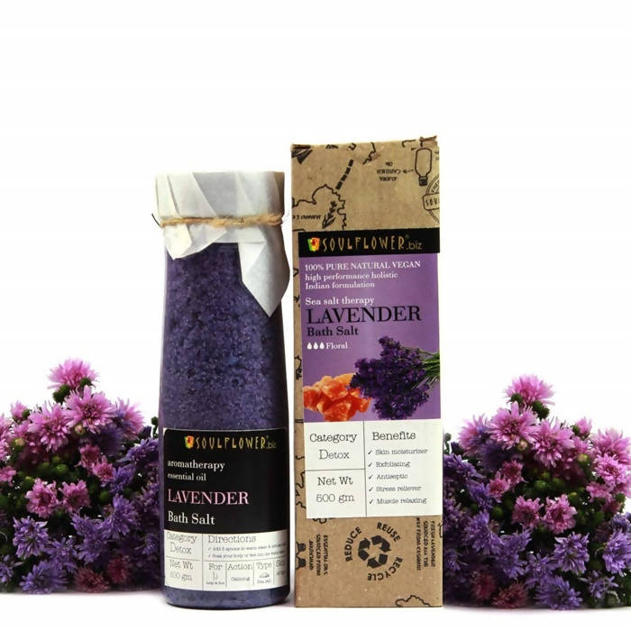 Soulflower Aromatherapy Essential Oil Lavender Bath Salt - DrMediCart