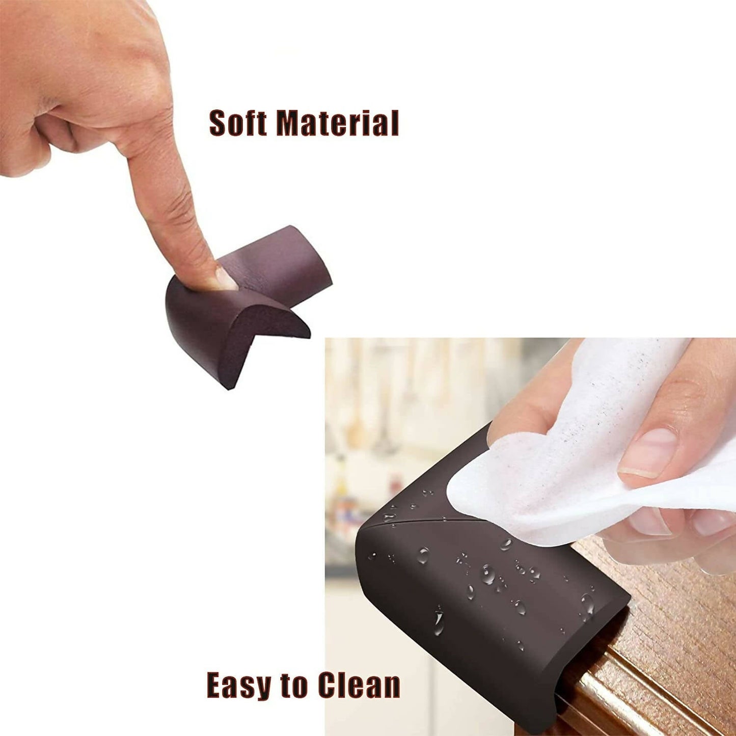 Safe-O-Kid Corner Guards Cushions L Shaped, Small, Black For Kids Protection