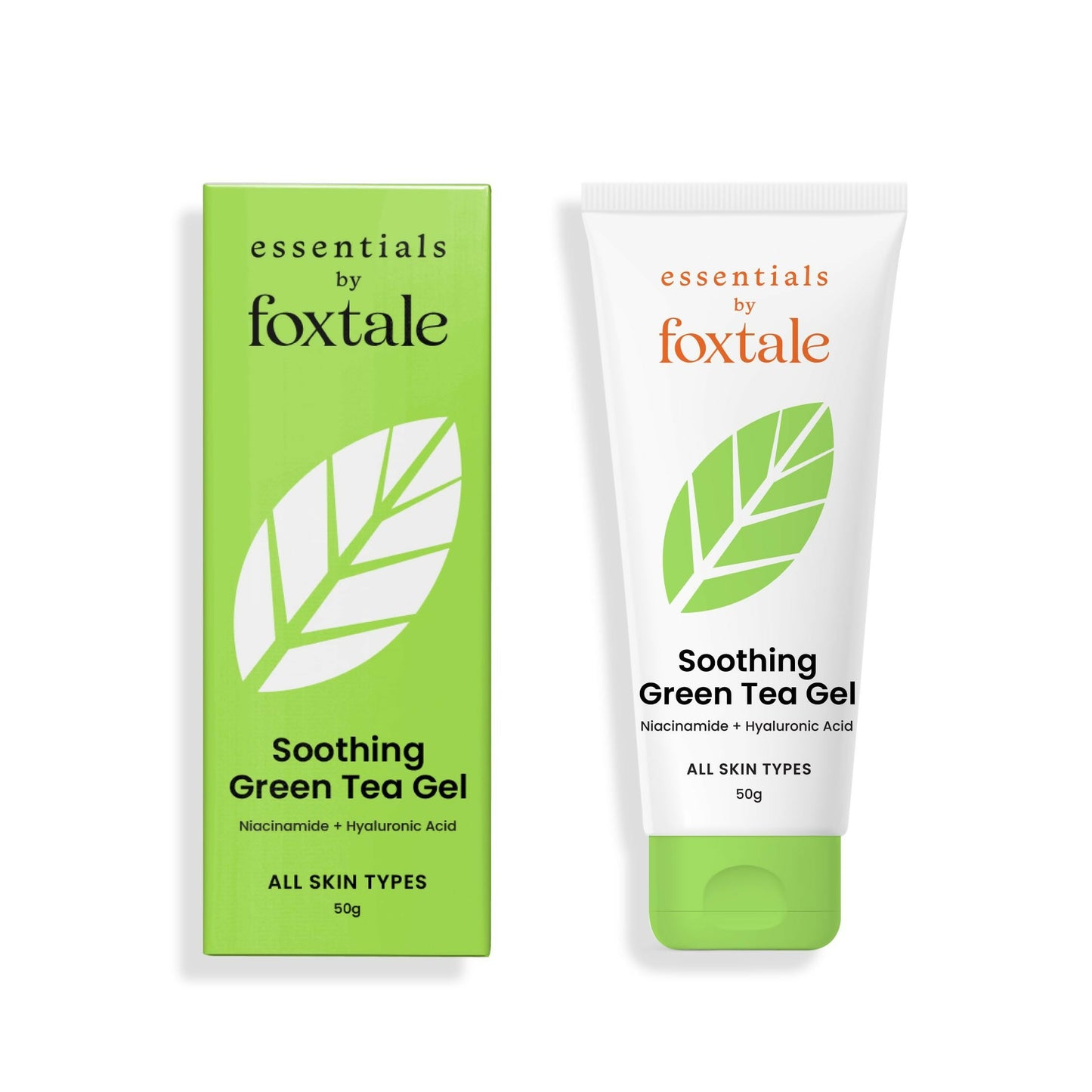 Foxtale Essentials Green Tea Oil-Free Gel Face Moisturizer - Hydrates, Brightens And Prevents Acne